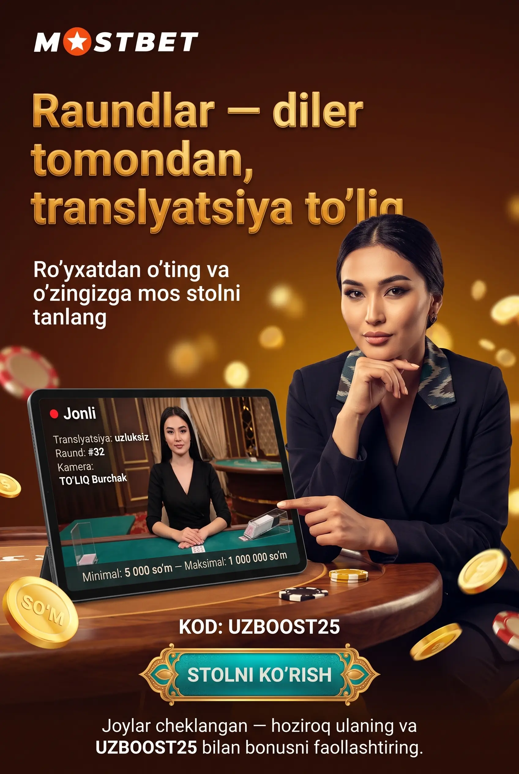Mostbet jonli kazino formatlari