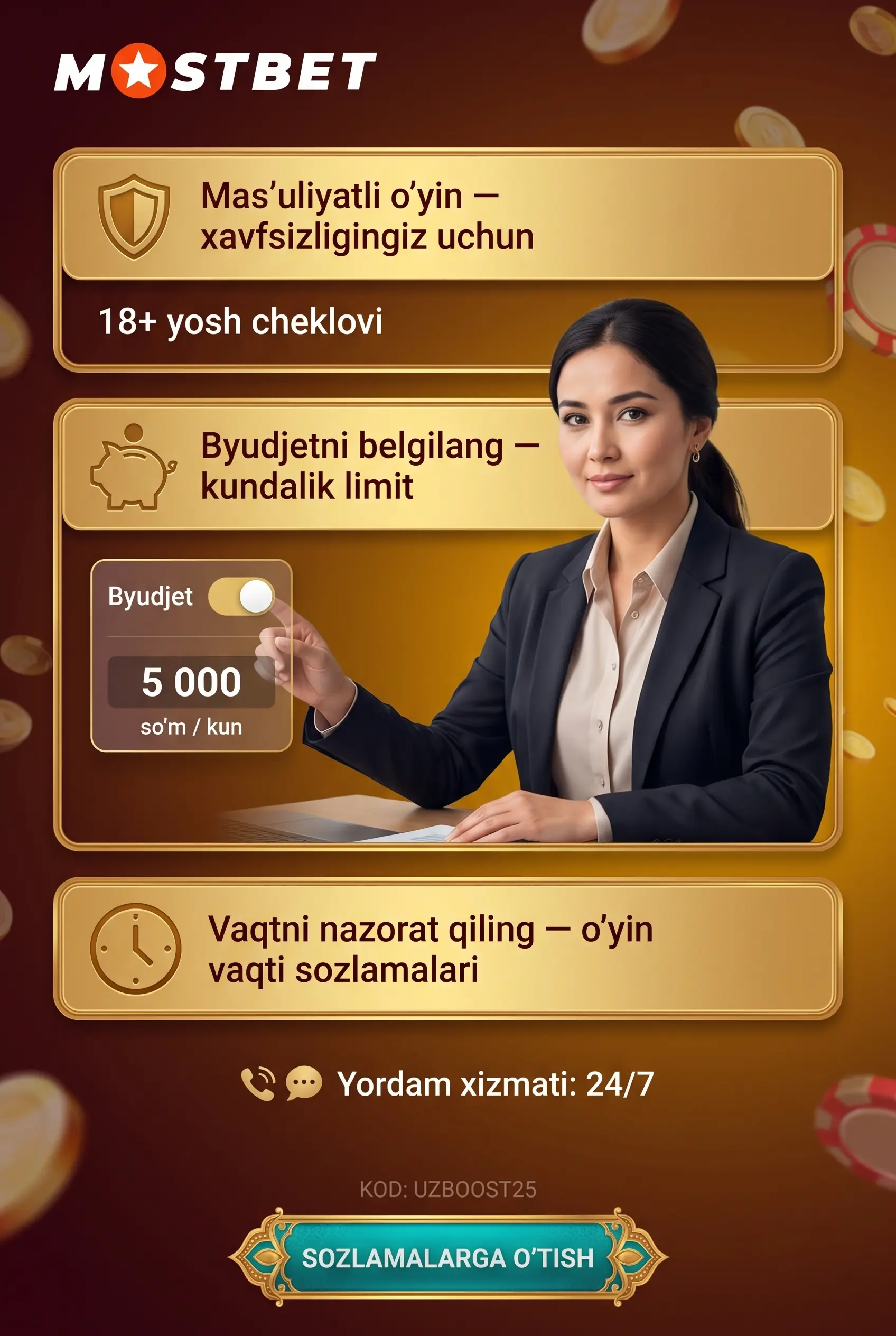 Mostbet responsible gaming mas'uliyatli o'yin