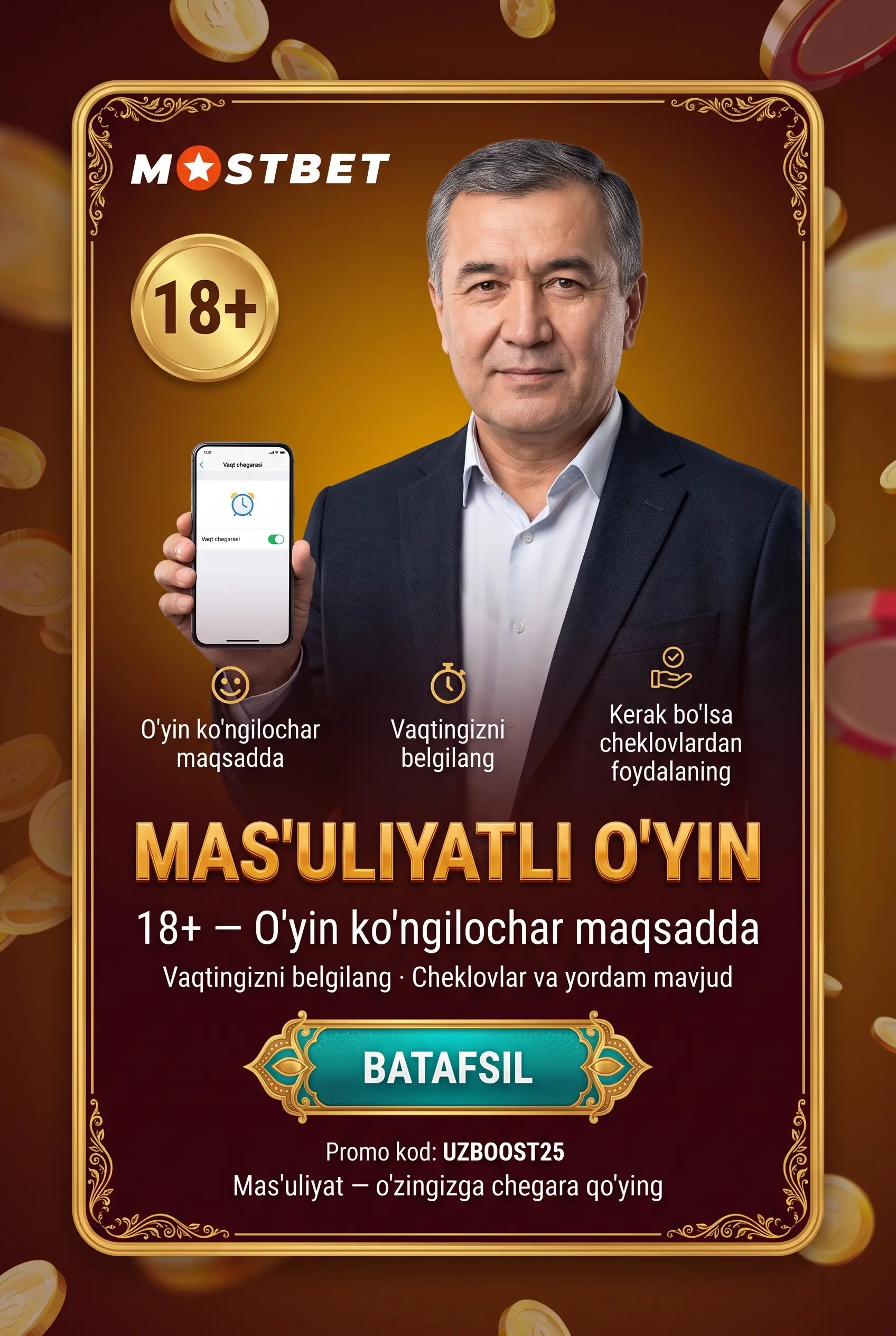 Mas'uliyatli o'yin va 18+ cheklovi