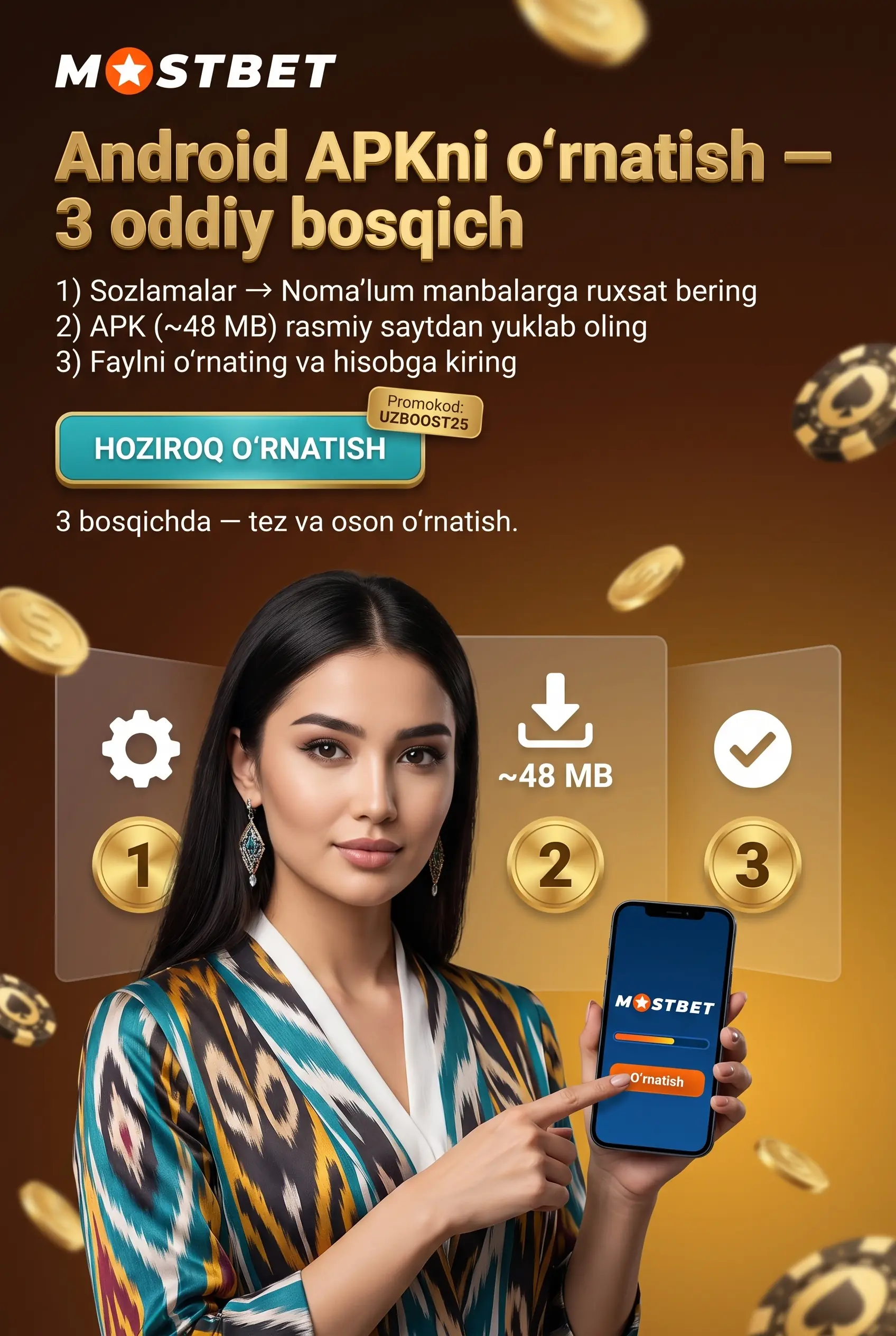Android qurilmaga APK o'rnatish bosqichlari