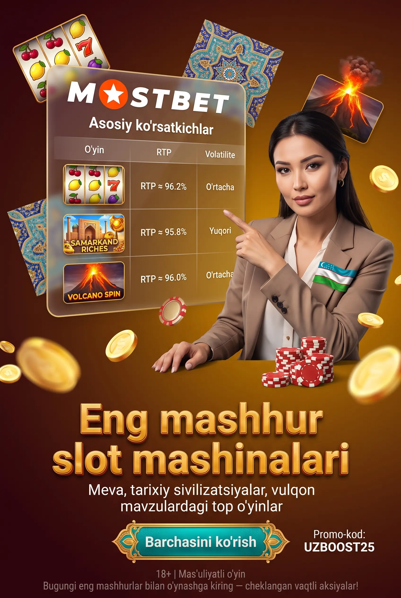Mostbetning ommabop slot mashinalari